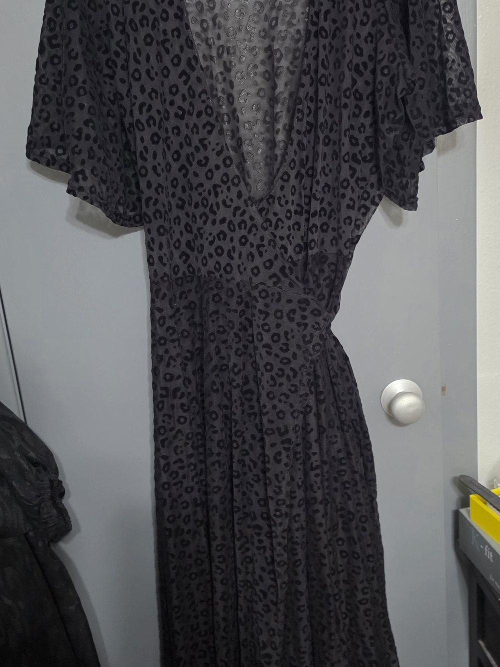 Wax Poetic Lydia Dress - Black Leopard Print V-Neck Maxi Dress